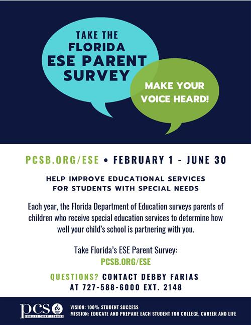 ESE Parent Survey flyer